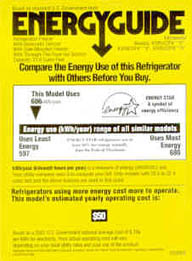 photo of energy guide label
